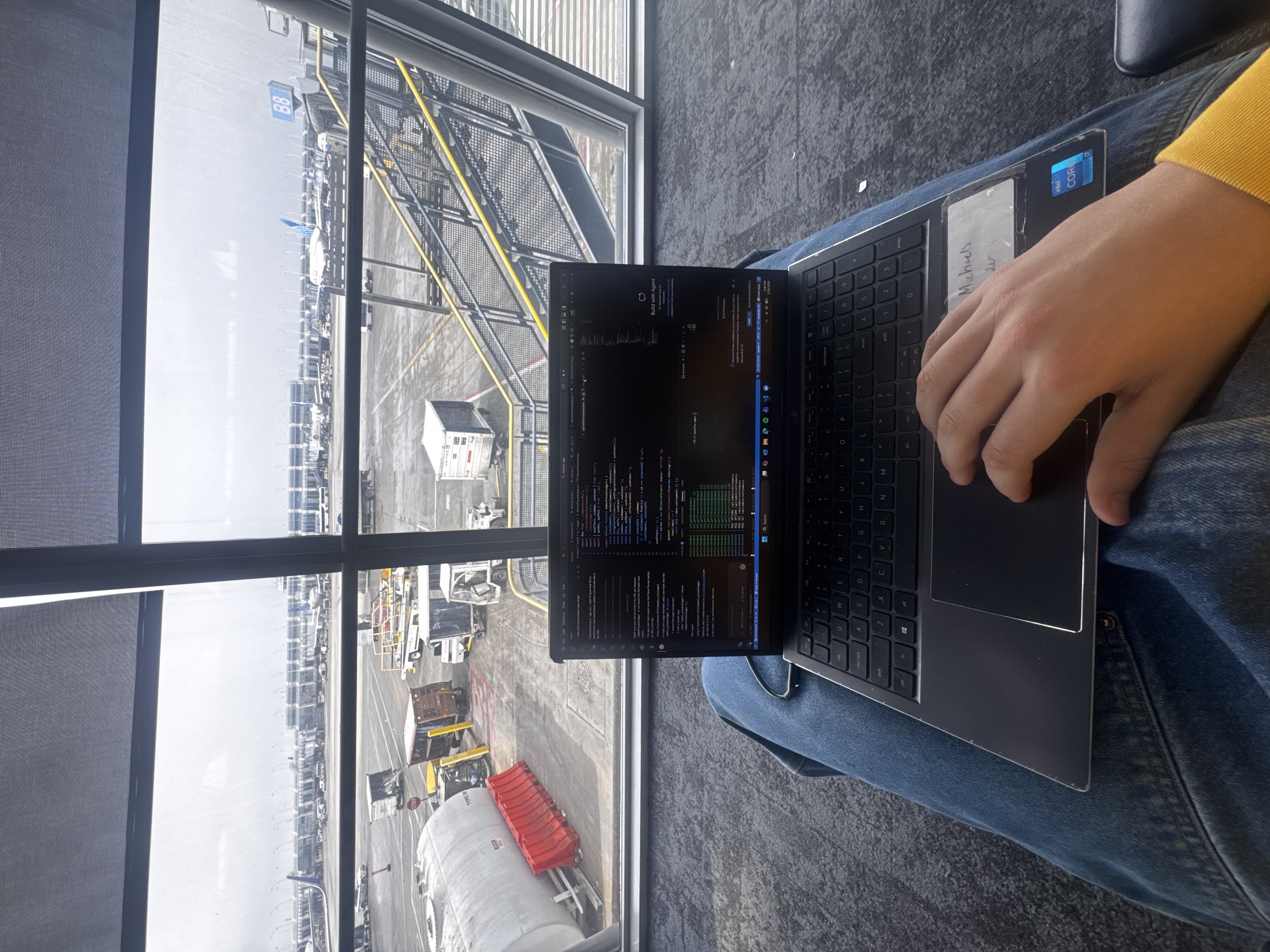 Brendan coding at a desk